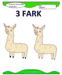 okul öncesi çocuklar için İki Resim Arasındaki Farkı Bul Etkinliği